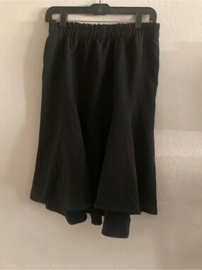 Women's Black High-Low Skirt with Elastic Waist